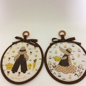 Quilted Pot Holders Sugar N' Spice Brown HBI Kitchen